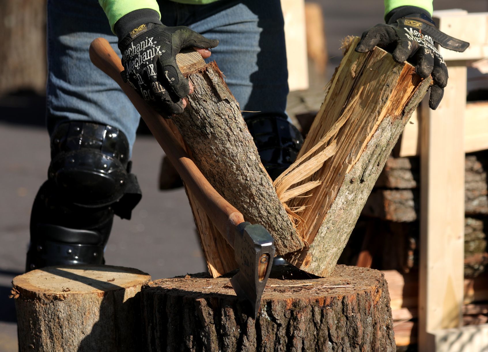 First-Ever Log Splitting Contest in downtown Hillsboro